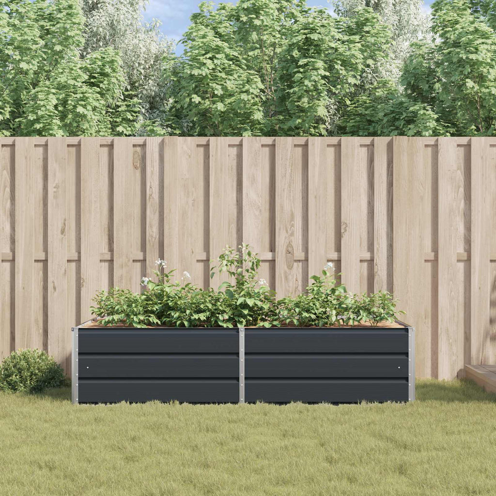 Jardinera Antracita 195 x 100 x 45 cm Acero Galvanizado