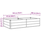 Jardinera Antracita 195 x 100 x 45 cm Acero Galvanizado