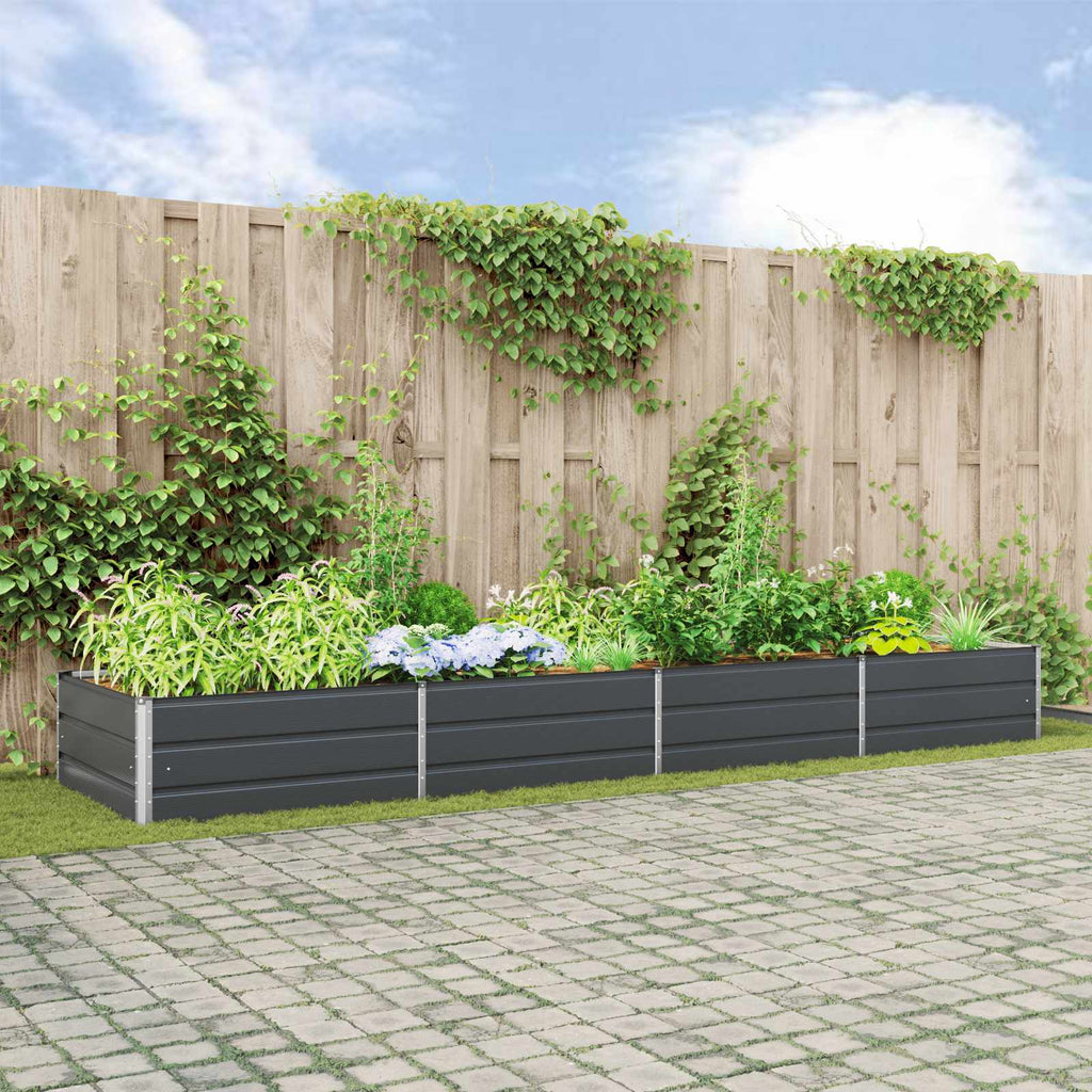 Jardinera Antracita 195 x 100 x 45 cm Acero Galvanizado