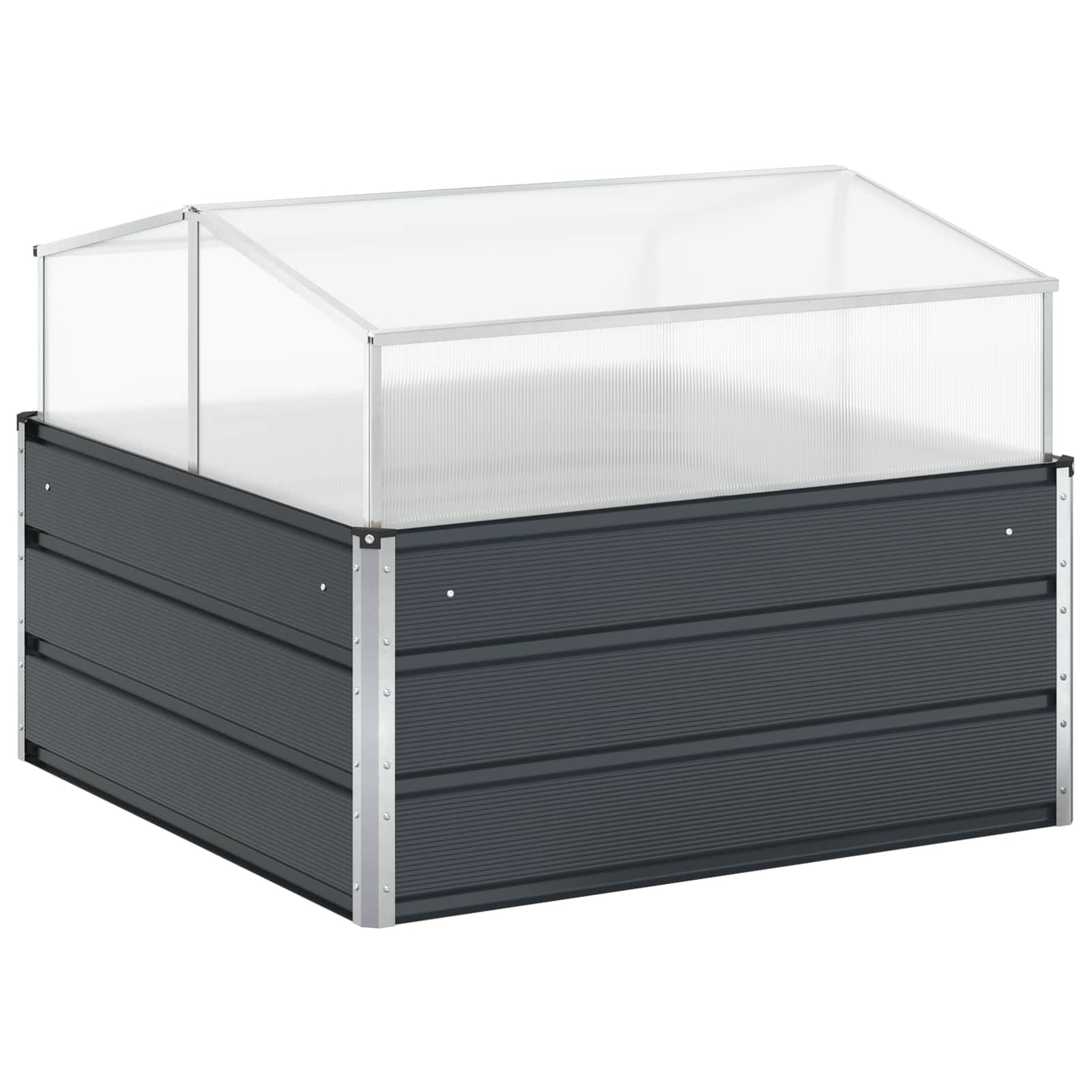 Jardinera Antracita 100 x 100 x 77 cm Acero Galvanizado