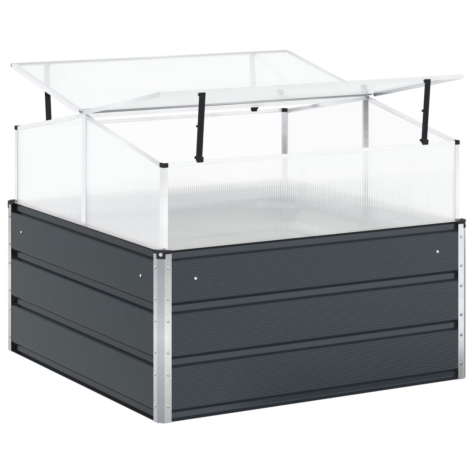 Jardinera Antracita 100 x 100 x 77 cm Acero Galvanizado