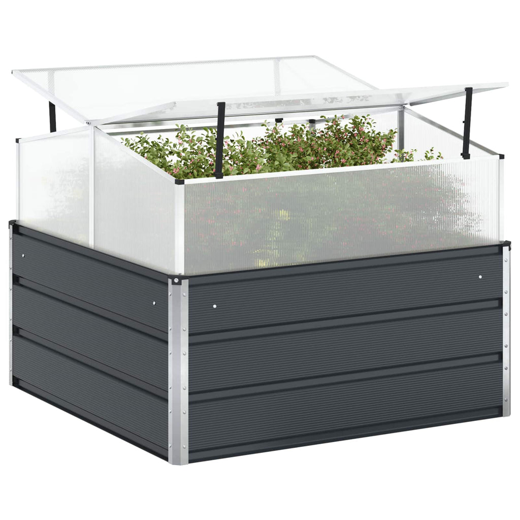 Jardinera Antracita 100 x 100 x 77 cm Acero Galvanizado