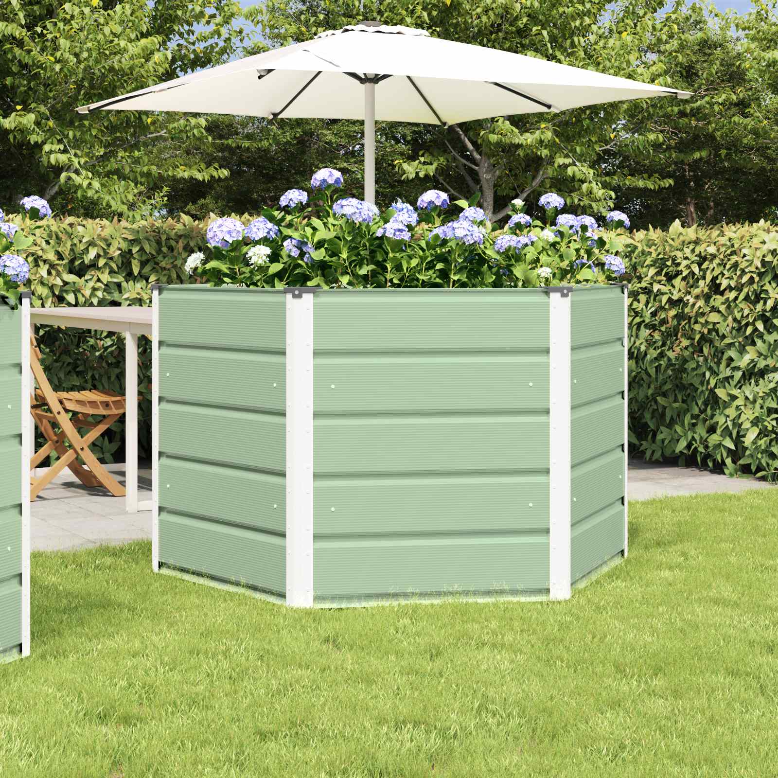 Jardinera Antracita 129 x 129 x 45 cm Acero
