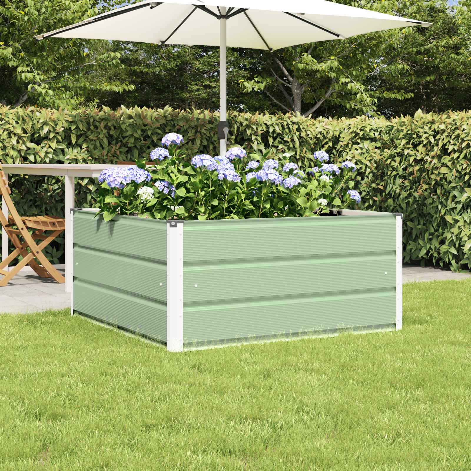 Jardinera Antracita 100 x 100 x 45 cm Acero