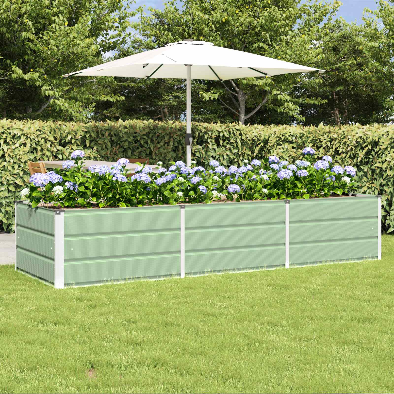 Jardinera Antracita 160 x 80 x 45 cm Acero