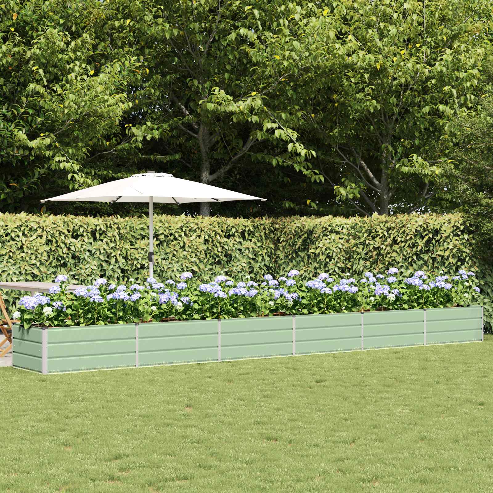 Jardinera Antracita 160 x 80 x 45 cm Acero