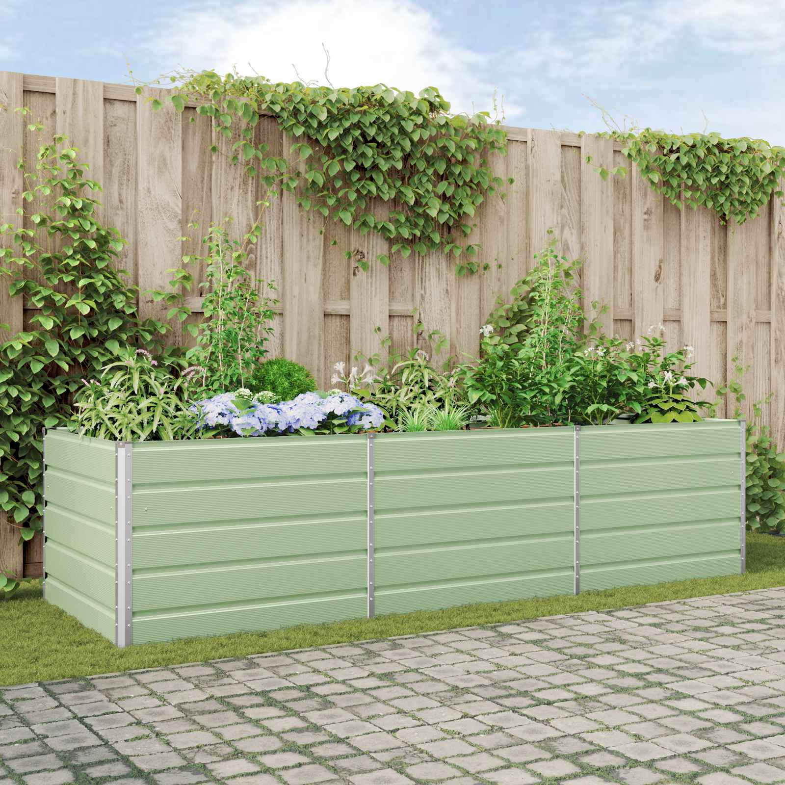 Jardinera Antracita 195 x 100 x 45 cm Acero Galvanizado