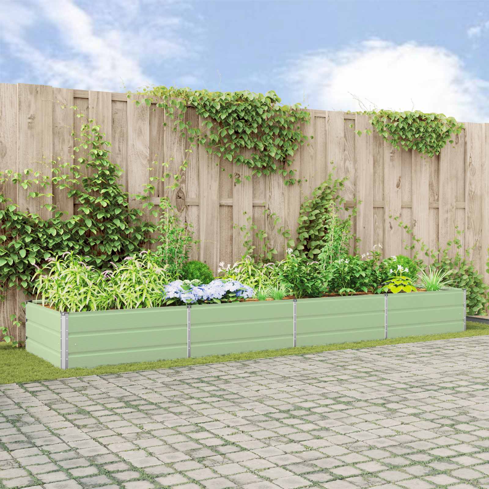 Jardinera Antracita 195 x 100 x 45 cm Acero Galvanizado