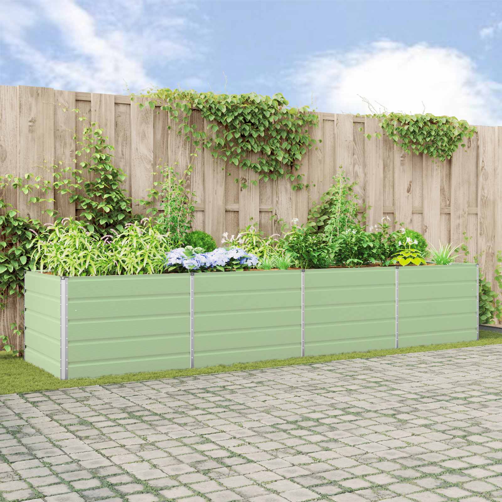 Jardinera Antracita 195 x 100 x 45 cm Acero Galvanizado