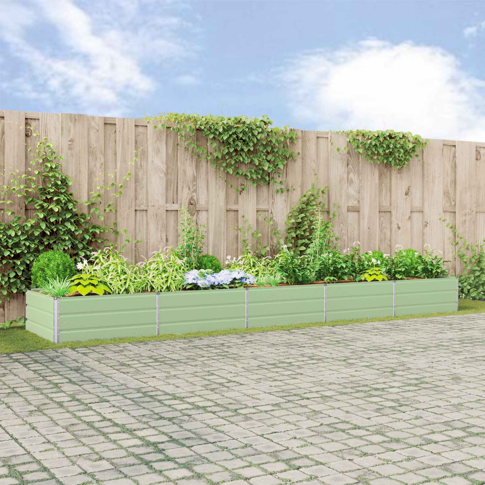 Jardinera Antracita 195 x 100 x 45 cm Acero Galvanizado