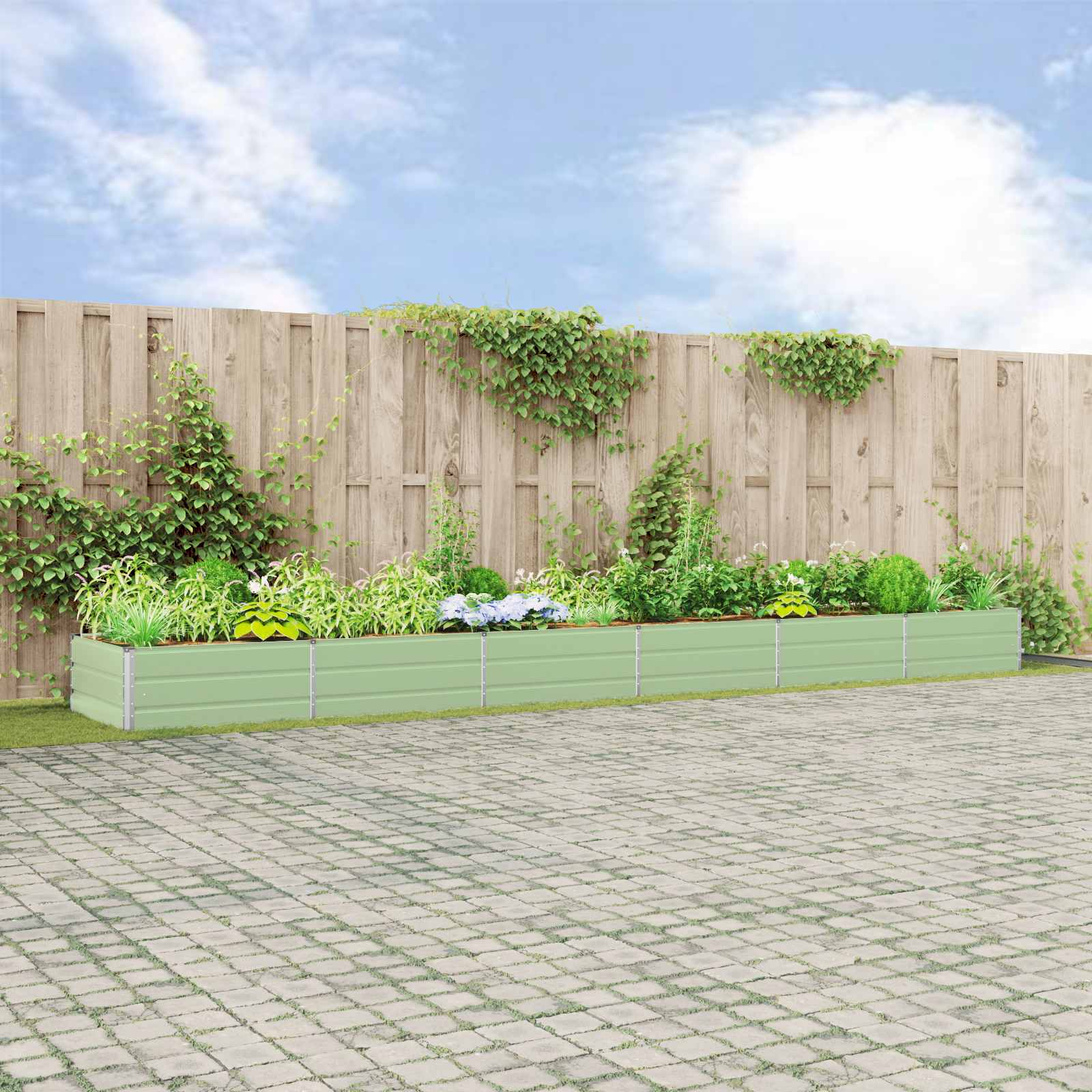 Jardinera Antracita 195 x 100 x 45 cm Acero Galvanizado