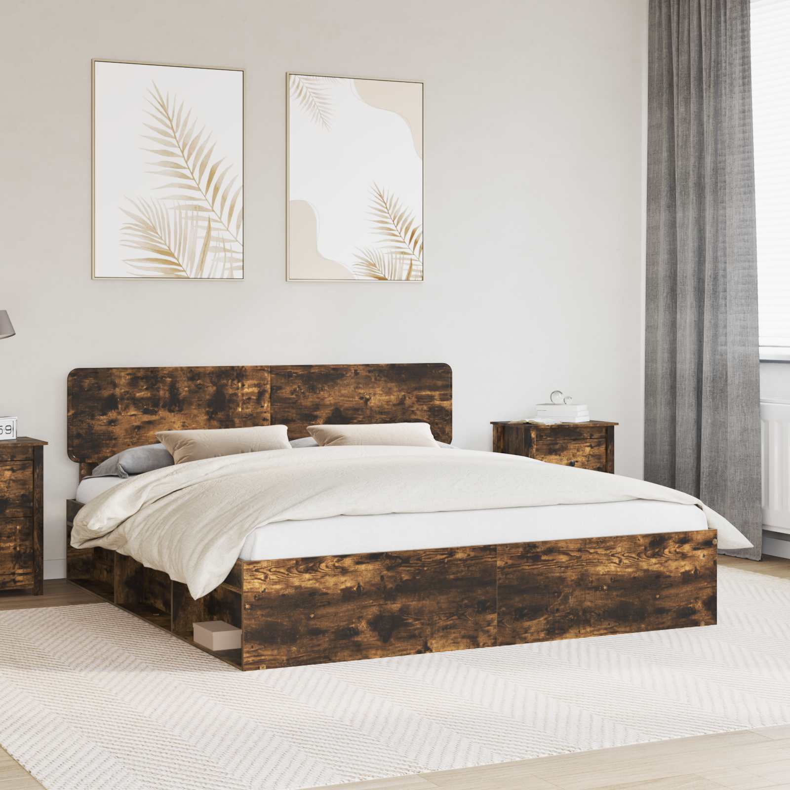 Estrutura de cama 100 x 200 cm Madeira de pinho maciço