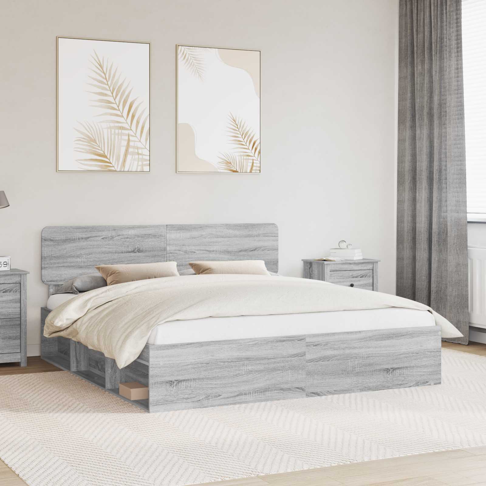 Estrutura de cama 100 x 200 cm Madeira de pinho maciço