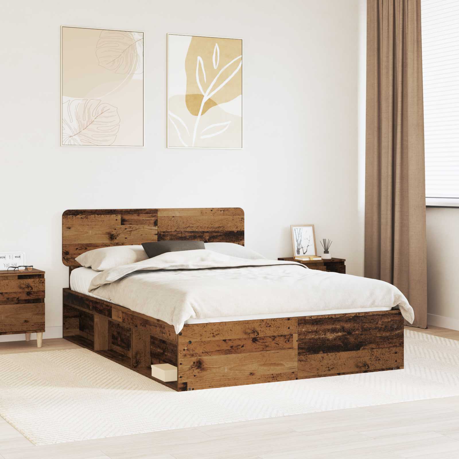 Estrutura de cama 100 x 200 cm Madeira de pinho maciço