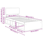 Estructura de cama 100 x 200 cm Madera de pino macizo
