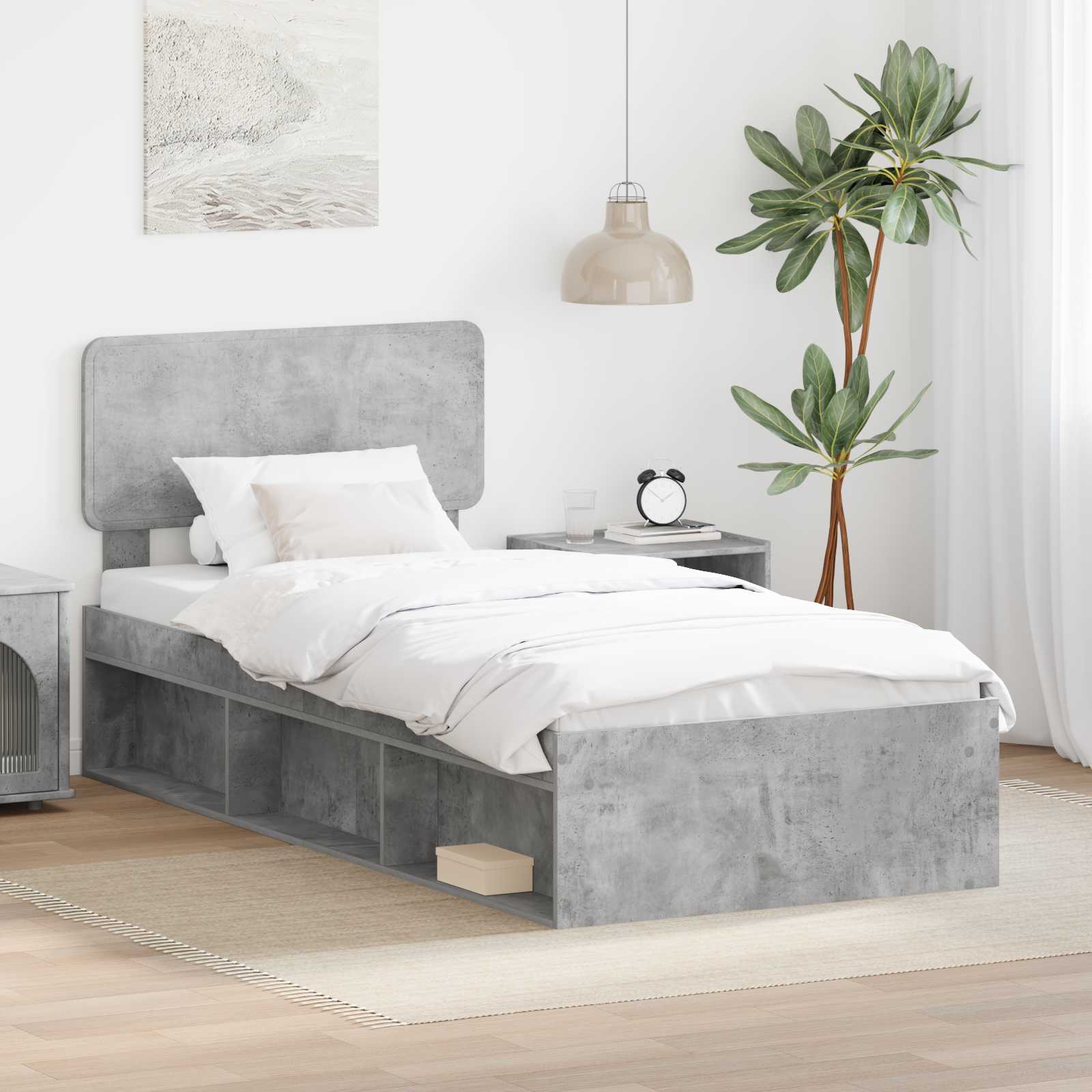 Estrutura de cama 100 x 200 cm Madeira de pinho maciço