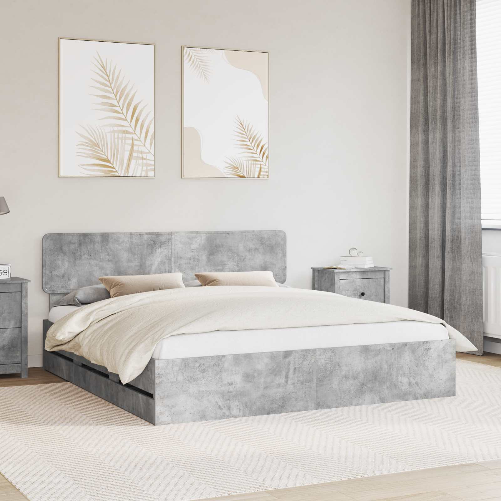 Estrutura de Cama com Gaveta 100 x 200 cm Madeira Composta