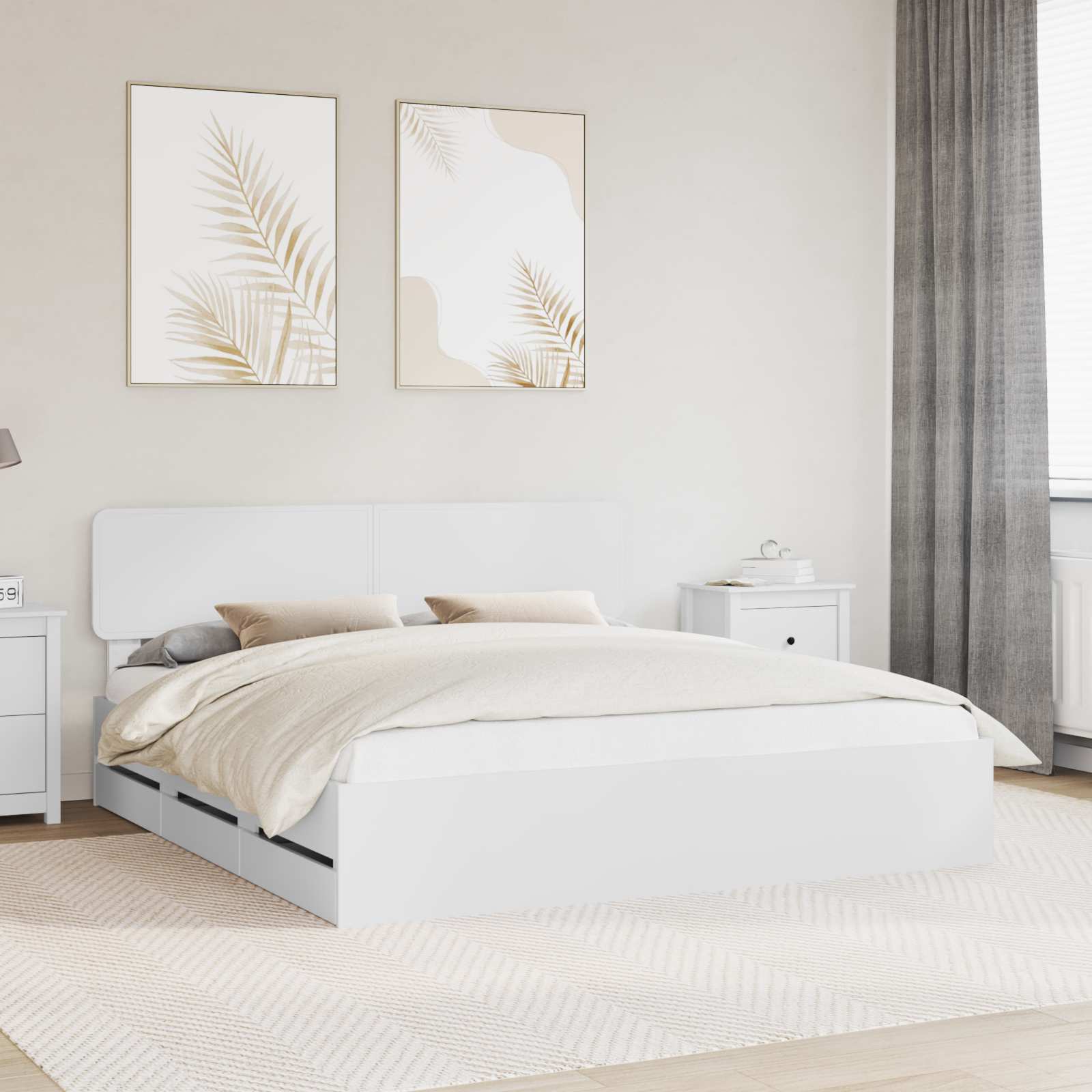 Estrutura de Cama com Gaveta 100 x 200 cm Madeira Composta