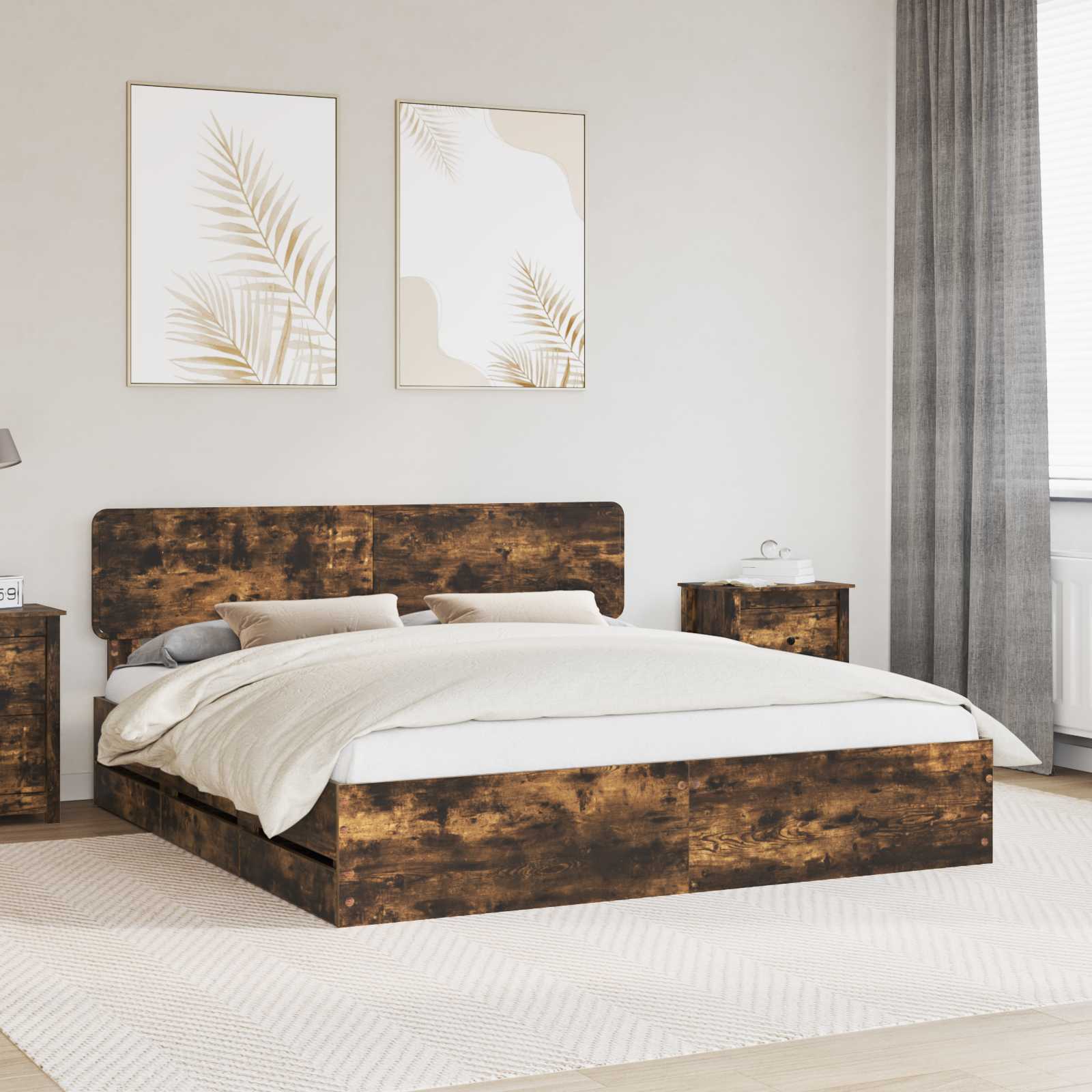 Estrutura de Cama com Gaveta 100 x 200 cm Madeira Composta