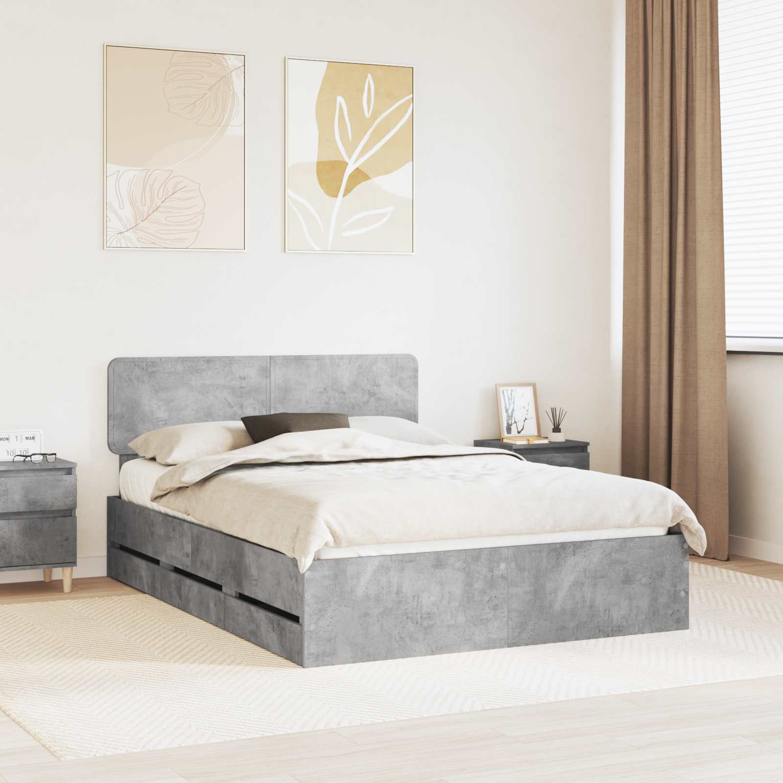 Estrutura de Cama com Gaveta 100 x 200 cm Madeira Composta