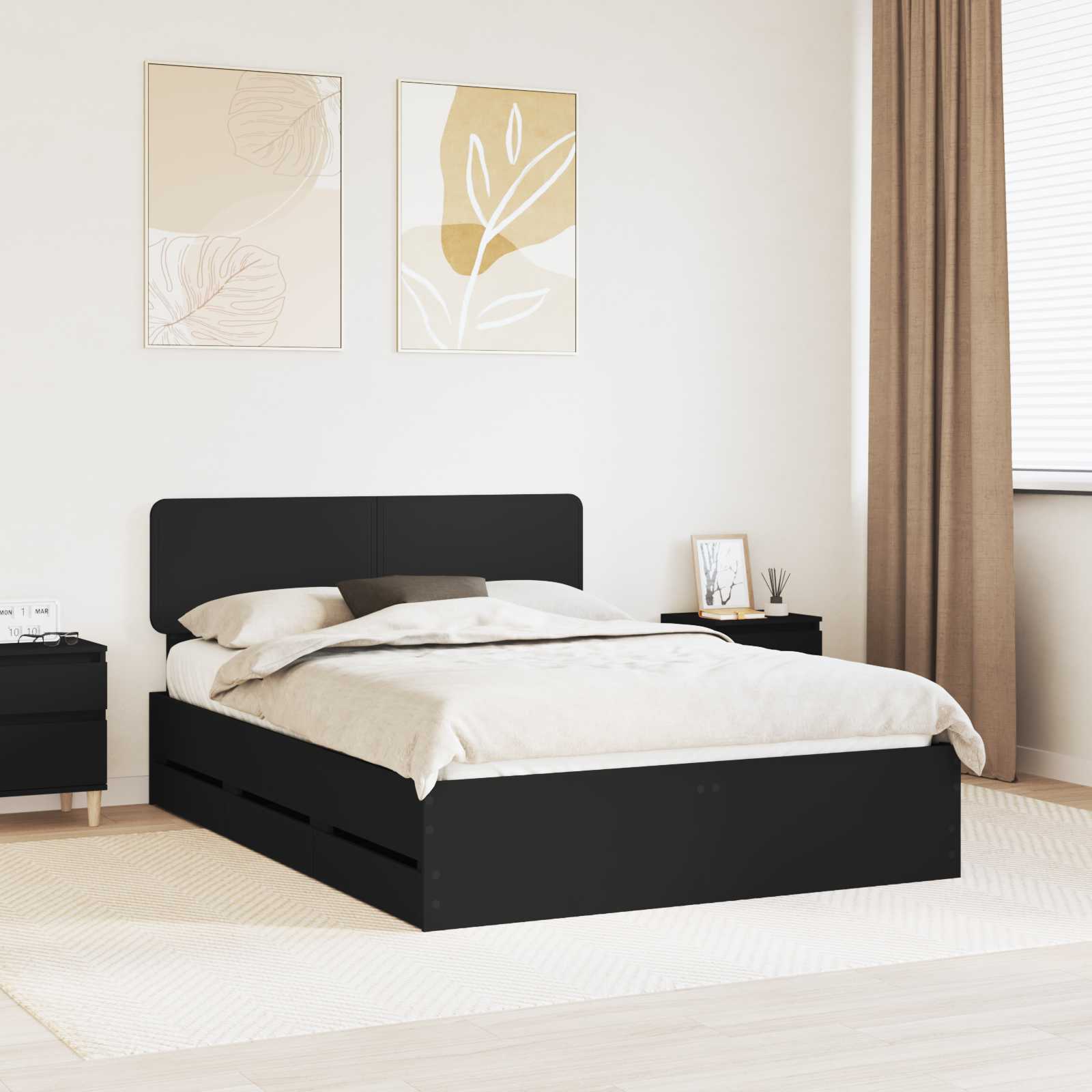 Estrutura de Cama com Gaveta 100 x 200 cm Madeira Composta