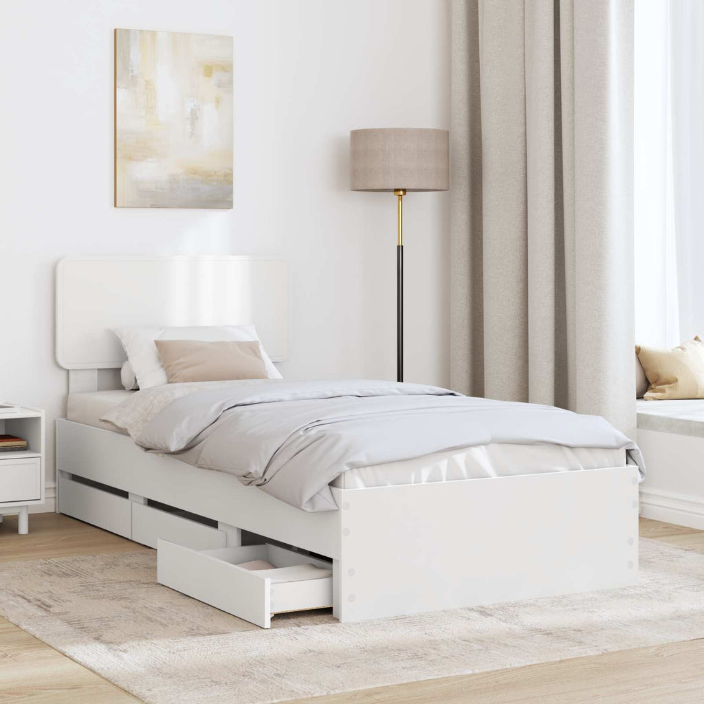 Estructura de cama con cajón 100 x 200 cm Madera de ingeniería