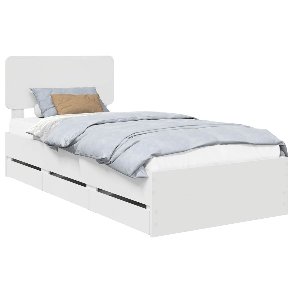 Estructura de cama con cajón 100 x 200 cm Madera de ingeniería
