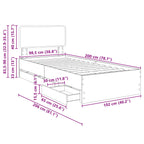 Estructura de cama con cajón 100 x 200 cm Madera de ingeniería