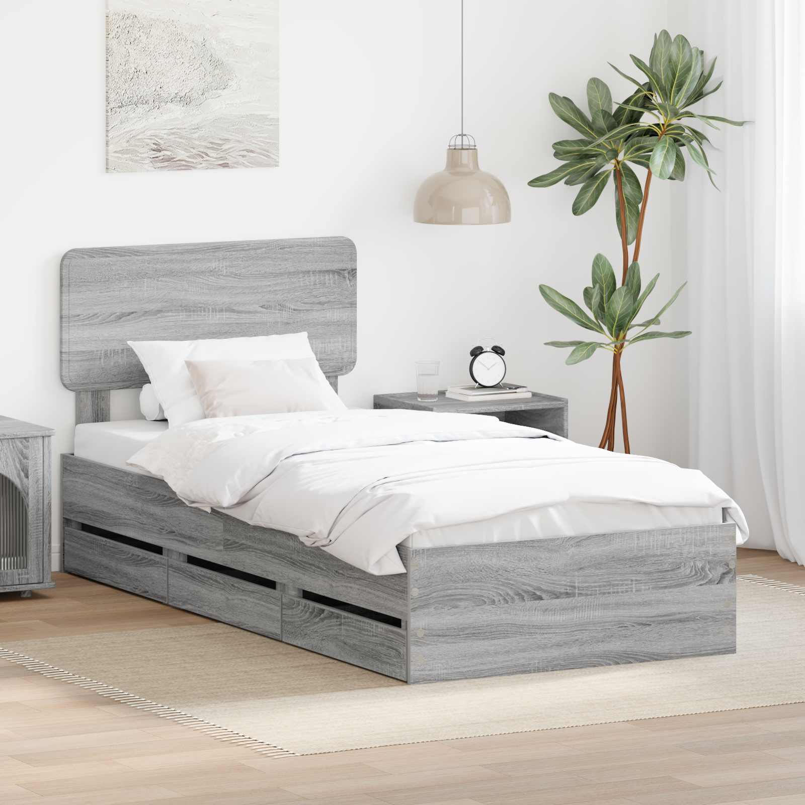 Estrutura de Cama com Gaveta 100 x 200 cm Madeira Composta