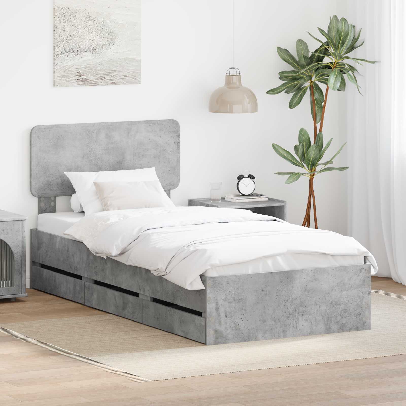 Estrutura de Cama com Gaveta 100 x 200 cm Madeira Composta