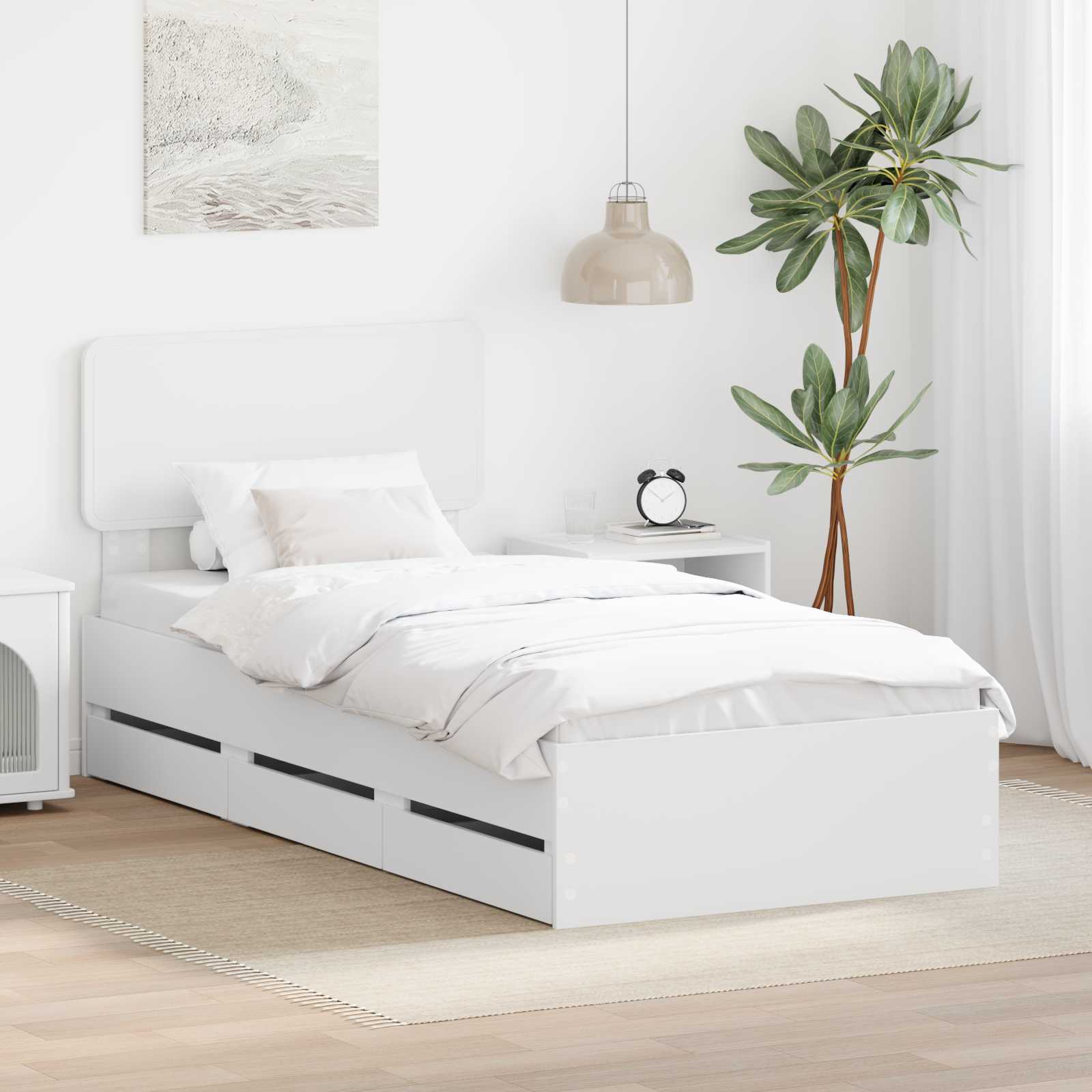 Estrutura de Cama com Gaveta 100 x 200 cm Madeira Composta