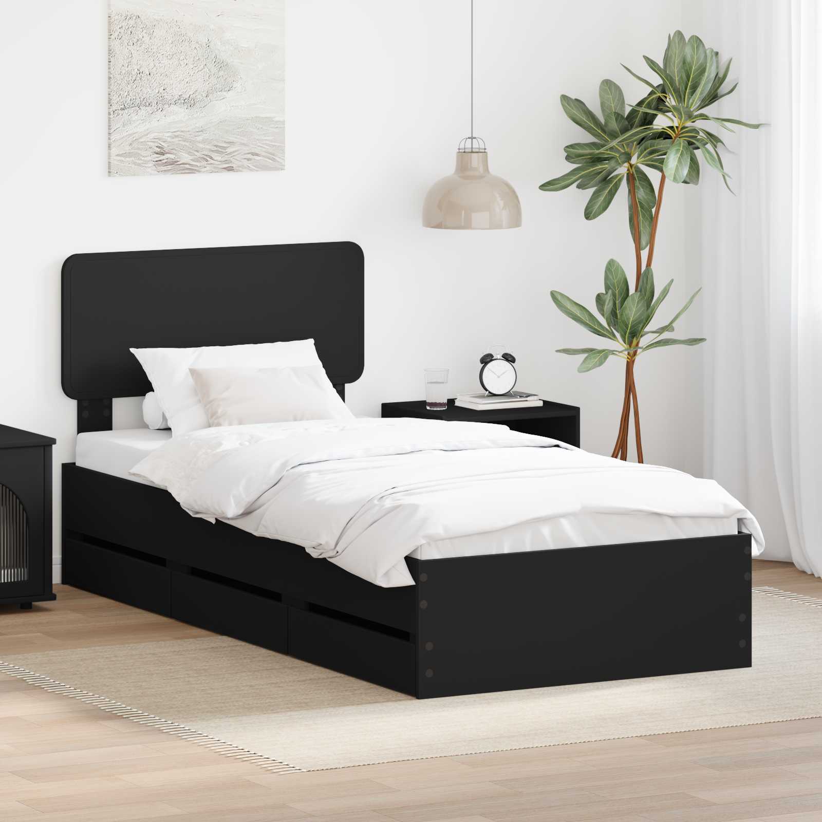Estrutura de Cama com Gaveta 100 x 200 cm Madeira Composta