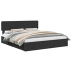 Cama con almacenamiento Negro 200 x 200 cm Madera de ingeniería
