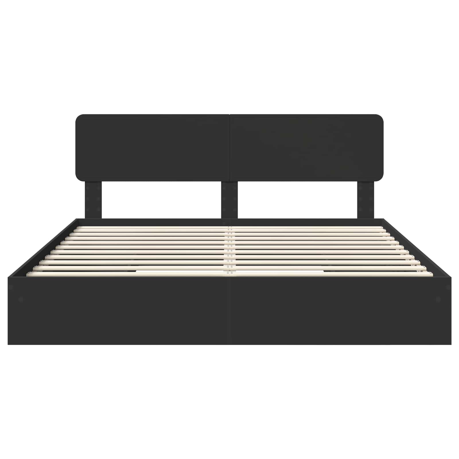 Cama con almacenamiento Negro 200 x 200 cm Madera de ingeniería
