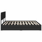 Cama con almacenamiento Negro 200 x 200 cm Madera de ingeniería