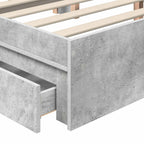 Cama con almacenamiento con cabecera Gris Concreto 200 x 200 cm