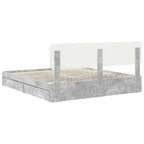Cama con almacenamiento con cabecera Gris Concreto 200 x 200 cm