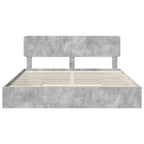 Cama con almacenamiento con cabecera Gris Concreto 200 x 200 cm