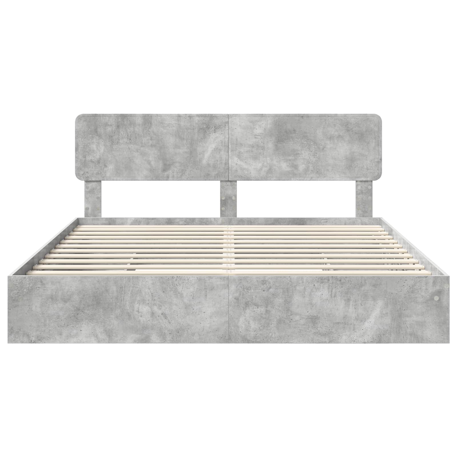Cama con almacenamiento con cabecera Gris Concreto 200 x 200 cm