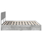Cama con almacenamiento con cabecera Gris Concreto 200 x 200 cm