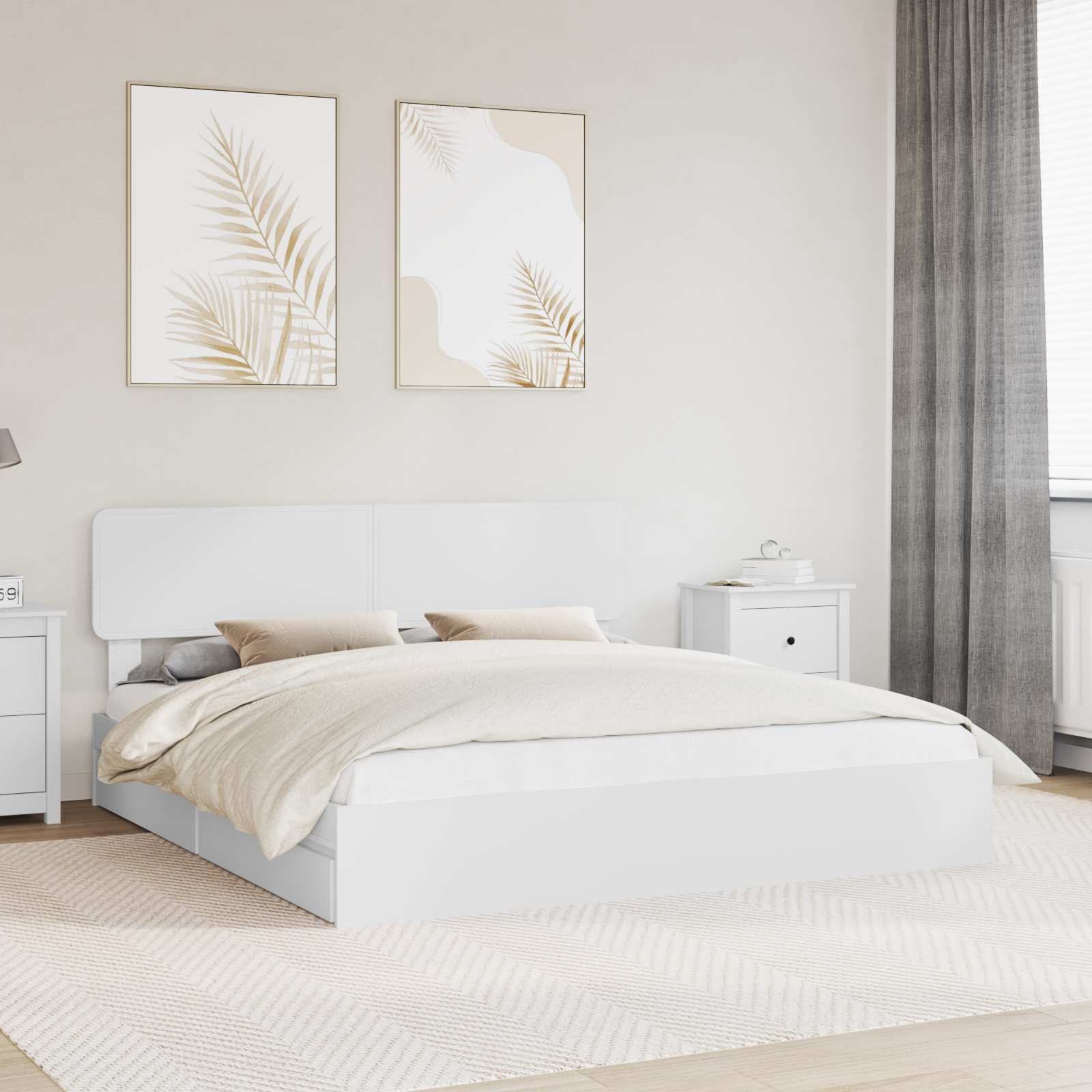 Cama con almacenamiento 180 x 200 cm Madera de ingeniería