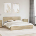 Cama con almacenamiento con cabecera Roble Sonoma 180 x 200 cm