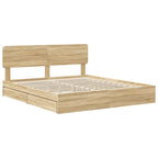 Cama con almacenamiento con cabecera Roble Sonoma 180 x 200 cm