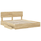 Cama con almacenamiento con cabecera Roble Sonoma 180 x 200 cm