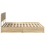 Cama con almacenamiento con cabecera Roble Sonoma 180 x 200 cm