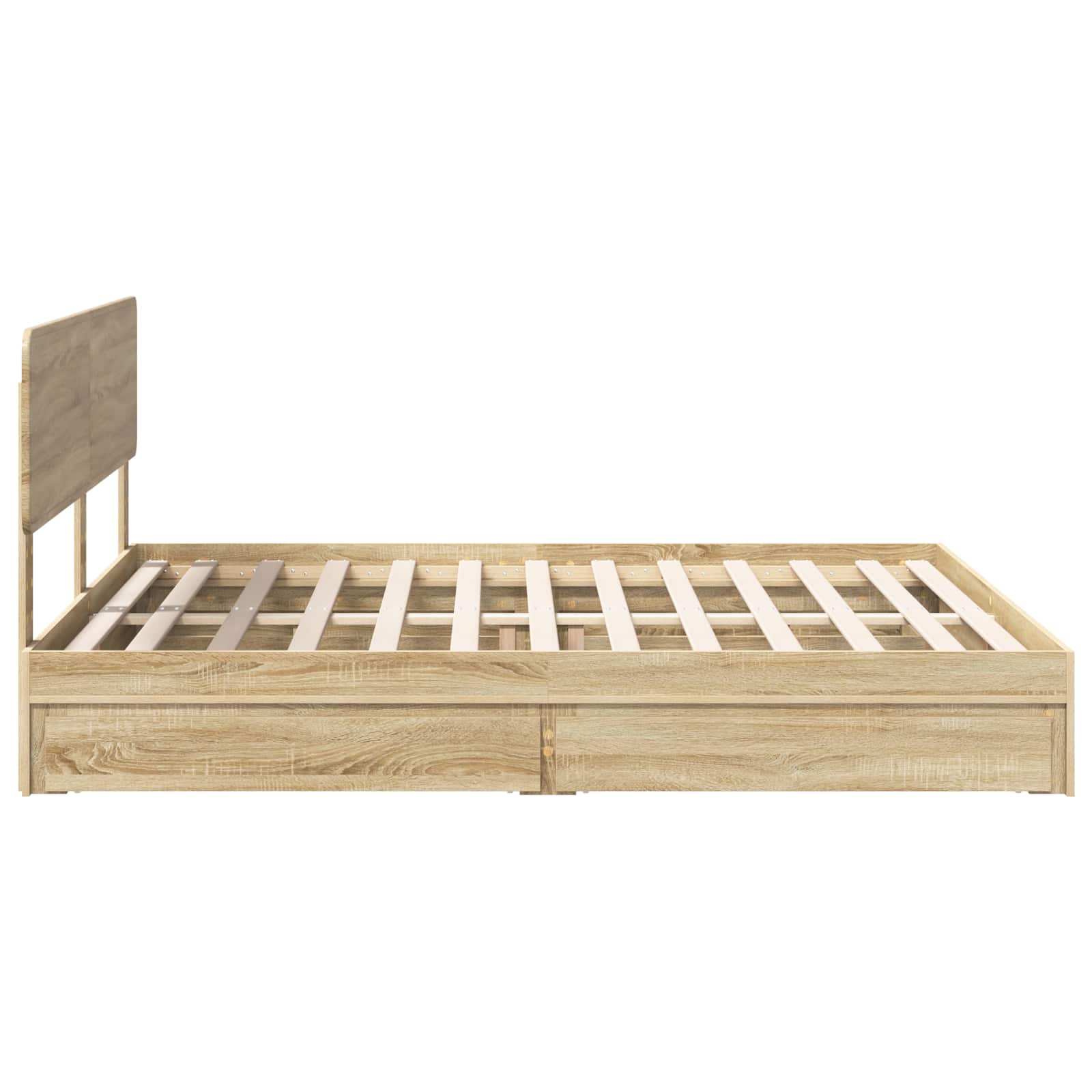 Cama con almacenamiento con cabecera Roble Sonoma 180 x 200 cm
