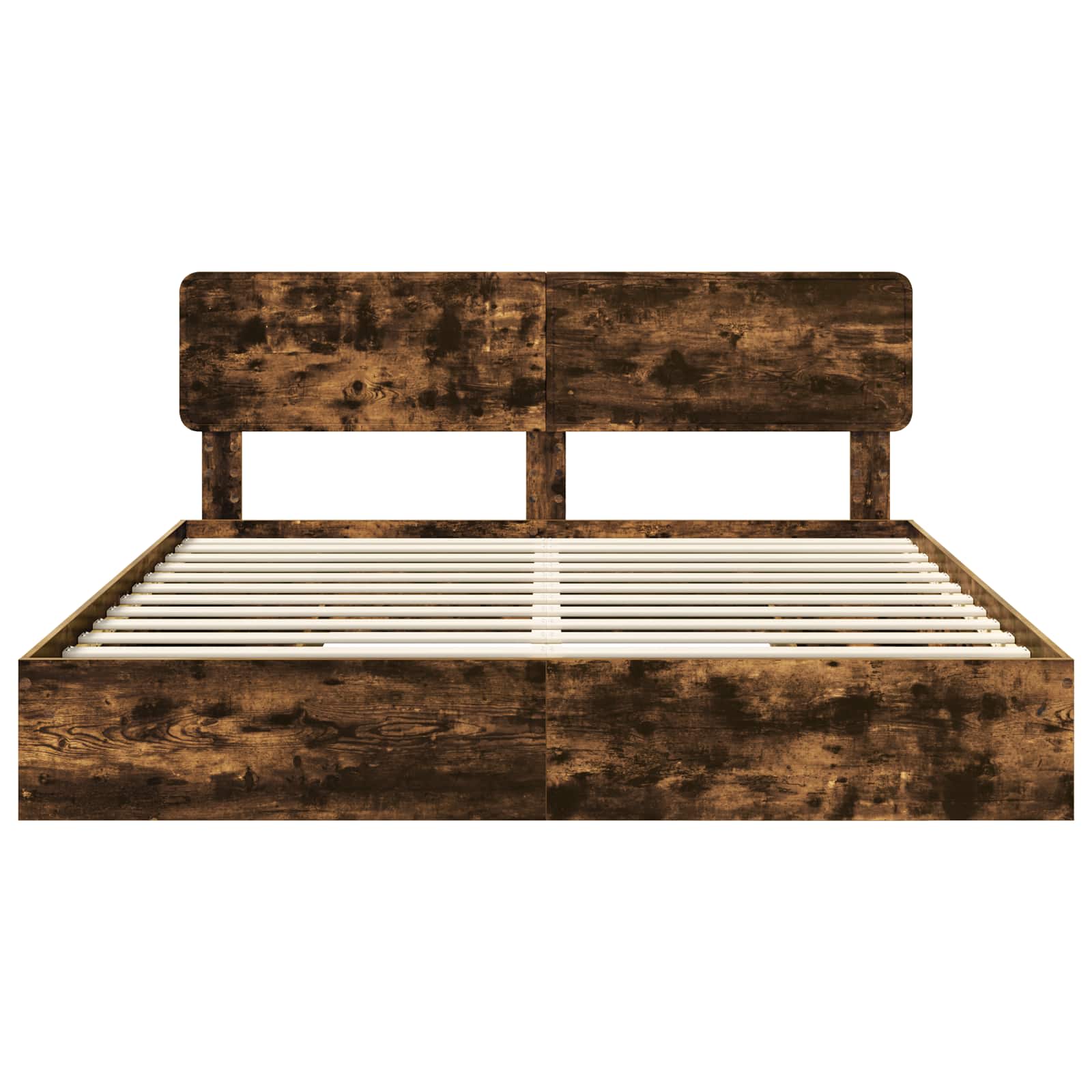Cama con almacenamiento con cabecera Roble ahumado 180 x 200 cm