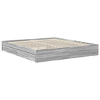 Cama con almacenamiento con cabecera Gris Sonoma 180 x 200 cm