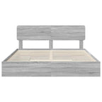 Cama con almacenamiento con cabecera Gris Sonoma 180 x 200 cm