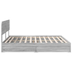 Cama con almacenamiento con cabecera Gris Sonoma 180 x 200 cm